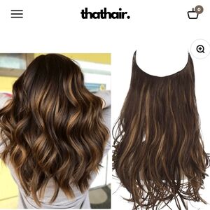 Dark Brown Hair Extensions with Highlights 12 INCH